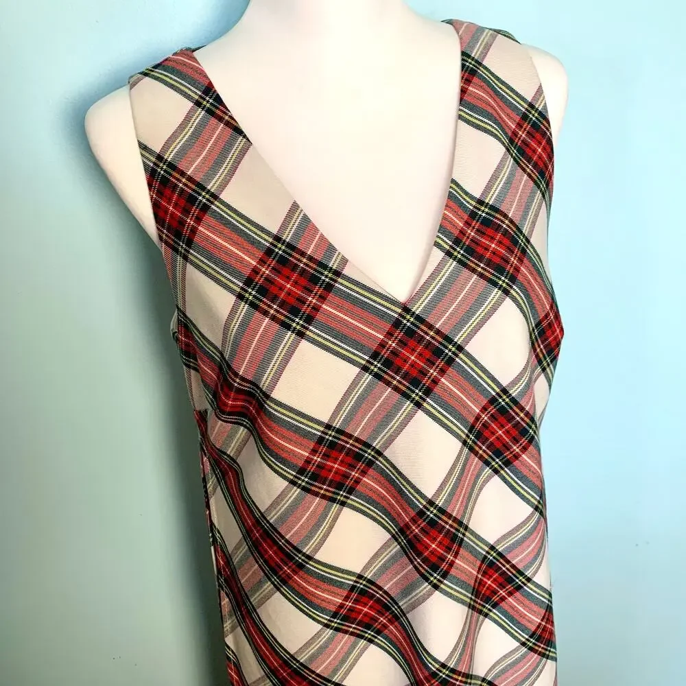 Trina Turk 'Brynne' Holiday Tartan Plaid Sleeveless Shift Dress Size 4 - Picture 4 of 11